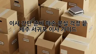 이사 간단 준비: 파손, 분실 걱정 끝! 제주 서귀포 이사 가이드